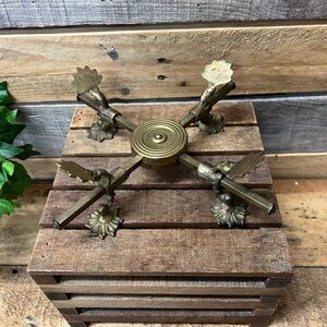 Vintage Ornate Brass Adjustable Trivet Bowl Stand by Andrea by Sadek